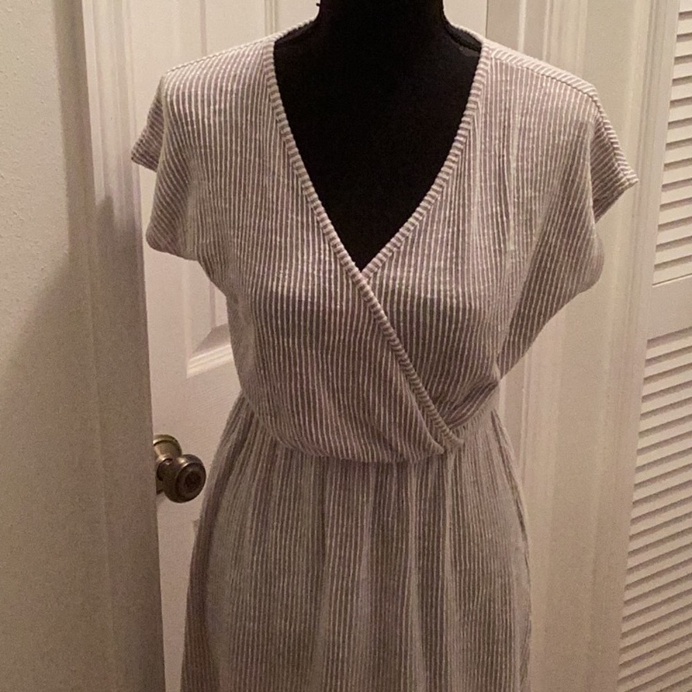 Caution to the Wind vertical strip dress